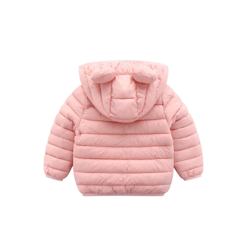 CECORC Winter Coats for Kids with Hoods Light Puffer Jacket for Girls | Baby, Infants, Toddlers, 12-18 Months,Pink - Image 2